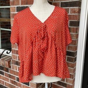 Shein‎ Ruffled Short Sleeve Top